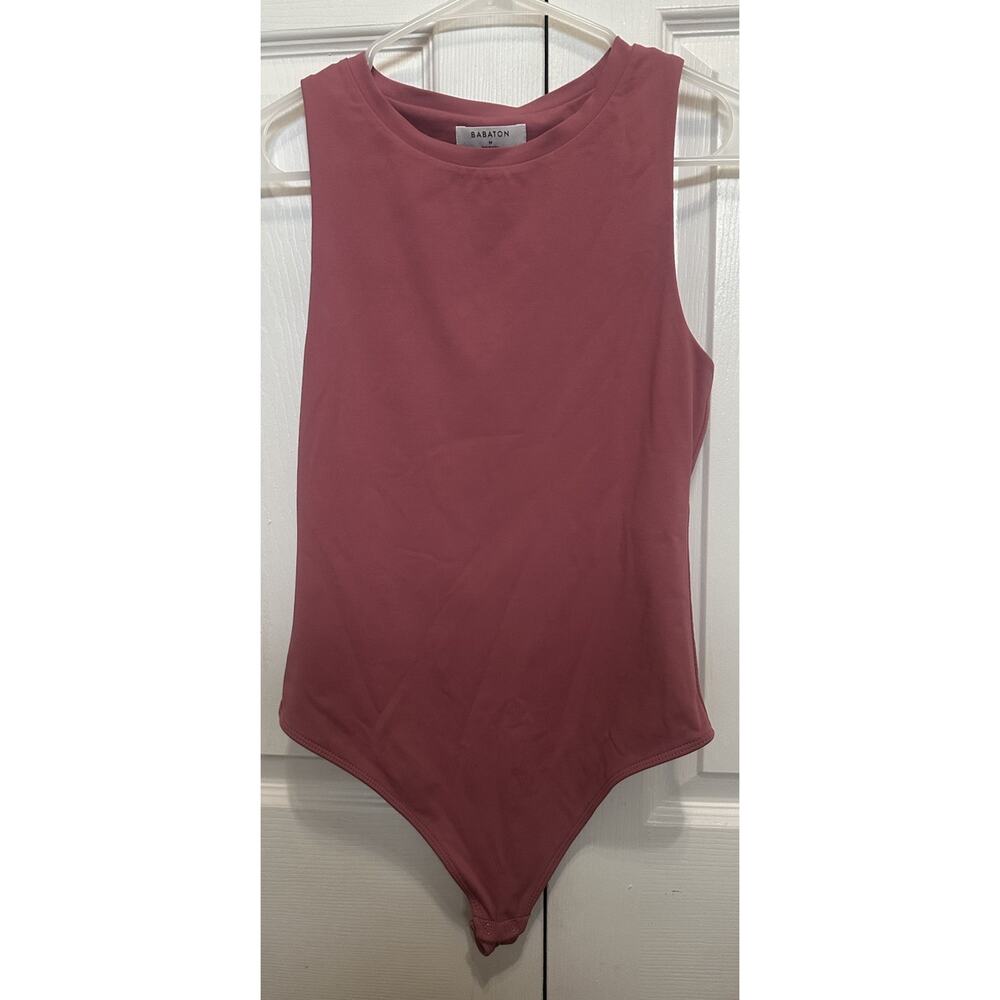 Aritzia Babaton Contour Muscle Bodysuit Tank Womens Capsule Rose Pink Sz M